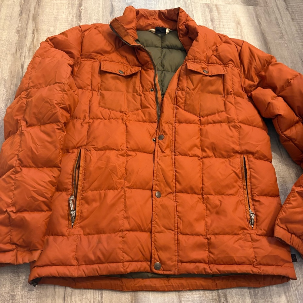 Quicksilver Orange Ghost Tree Puffer Jacket Medium - image 1